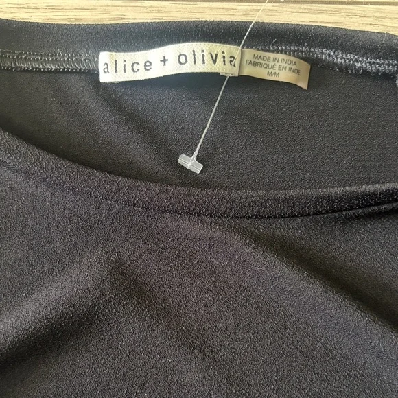 Alice + Olivia Delaina Black Top with Colorful Embroidery - Picture 4 of 5